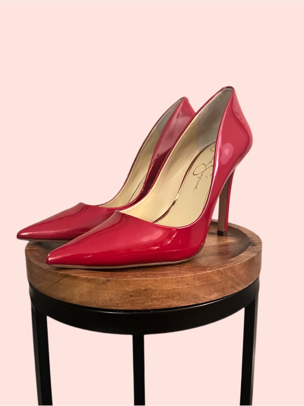 Jessica Simpson Red Patent Pointed-Toe Stiletto Pumps